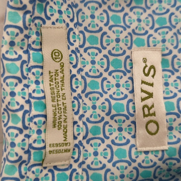 Orvis wrinkle resistant cotton button up shirt top, women size 10 - Picture 10 of 10